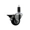 Service Caster 3'' Black Poly Swivel 1-1/4'' Expanding Stem Caster with Brake SCC-EX20S314-PPUB-BLK-PLB-114 - alternate 1